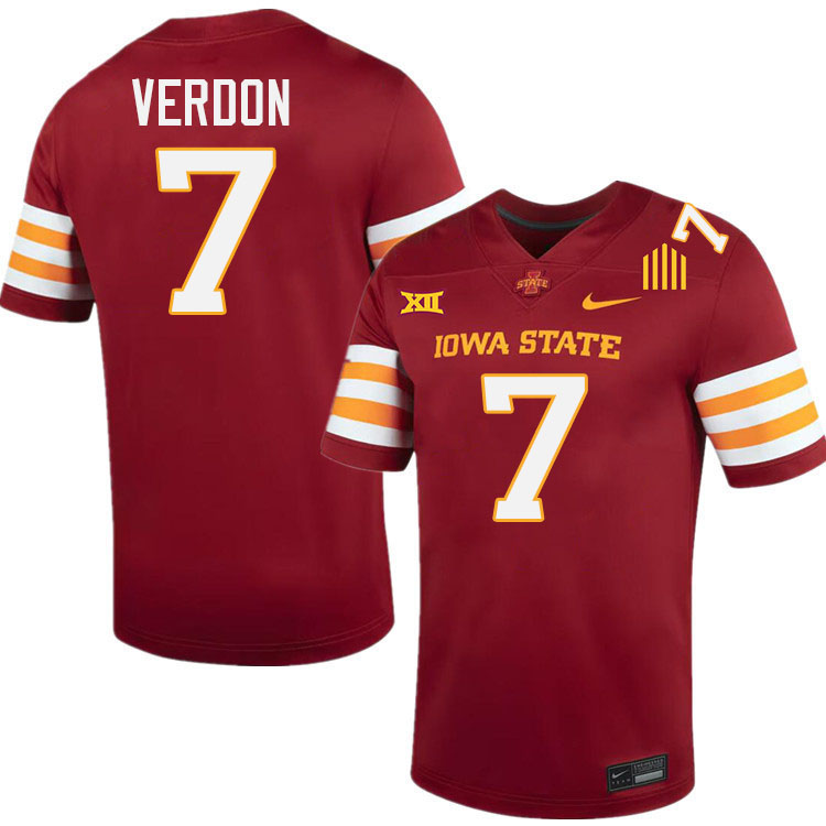 Malik Verdon Jersey,Iowa State Cyclones #7 Malik Verdon College Jersey Youth-Cardinal